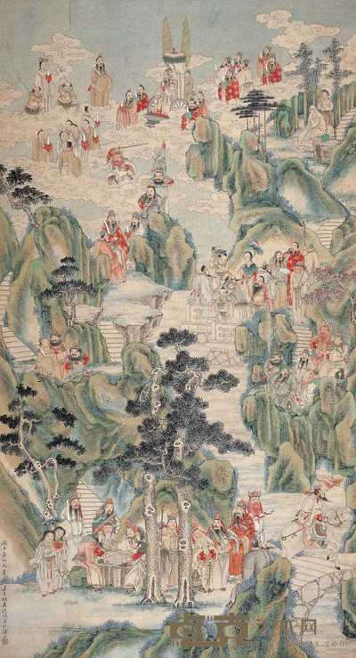 沈燧 群僊图 立轴 150×80cm